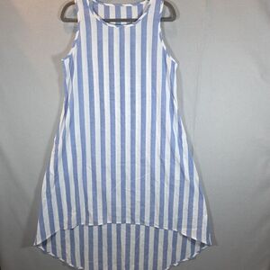 Blue and White Striped Womens Dress Size Large NWOT Sleeveless